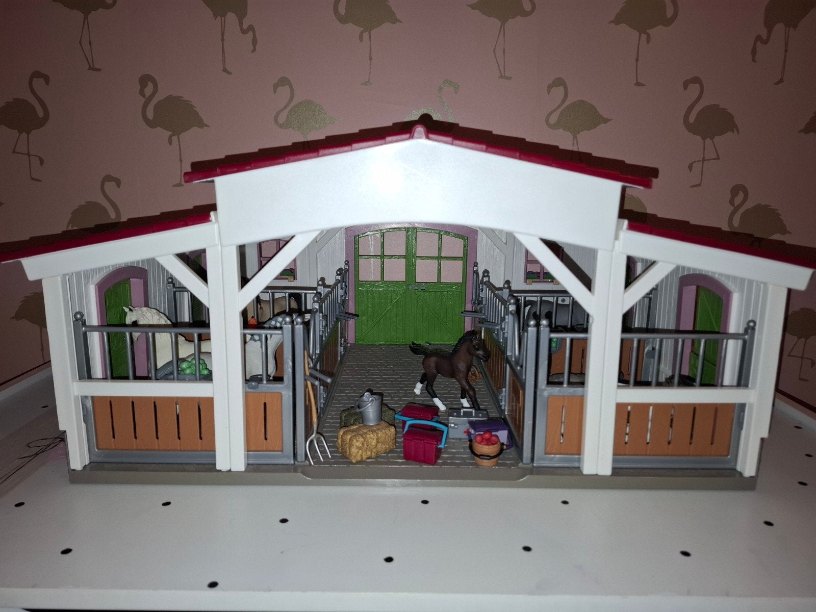 Schleich paardenmanege met accessoires en paarden, Ophalen, Zo goed als nieuw, Jongen of Meisje
