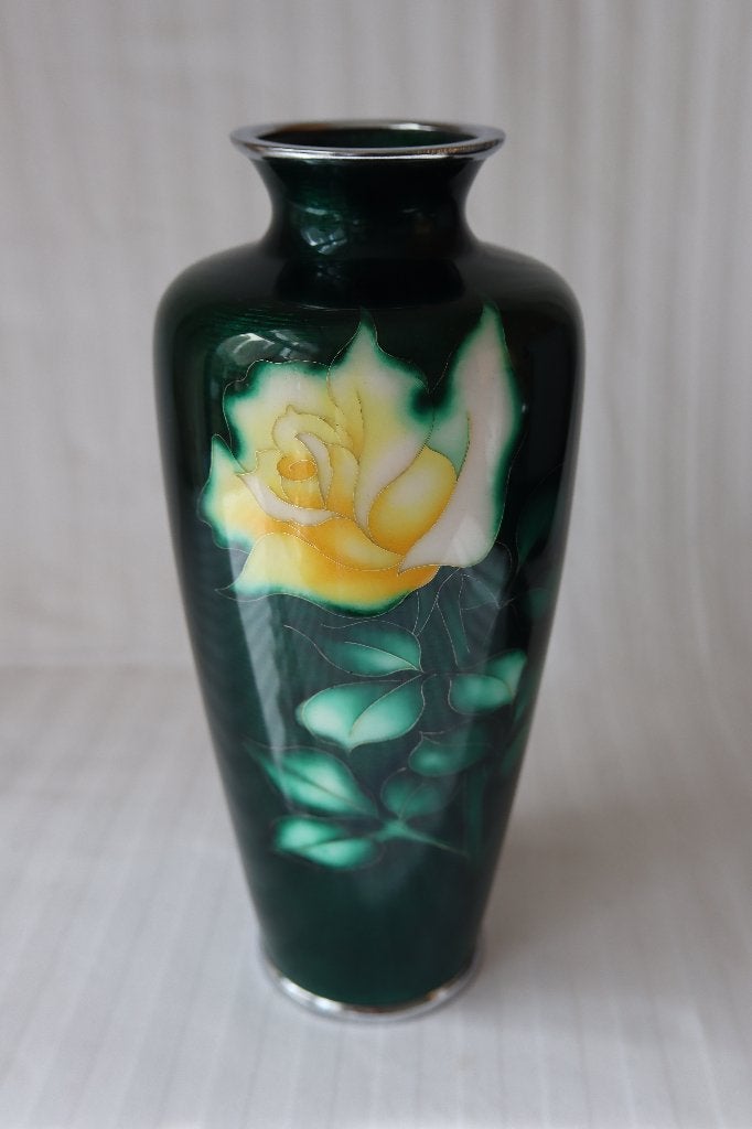 Antiek Japan Ando Shippo cloisonne vaas c 1920, Ophalen of Verzenden