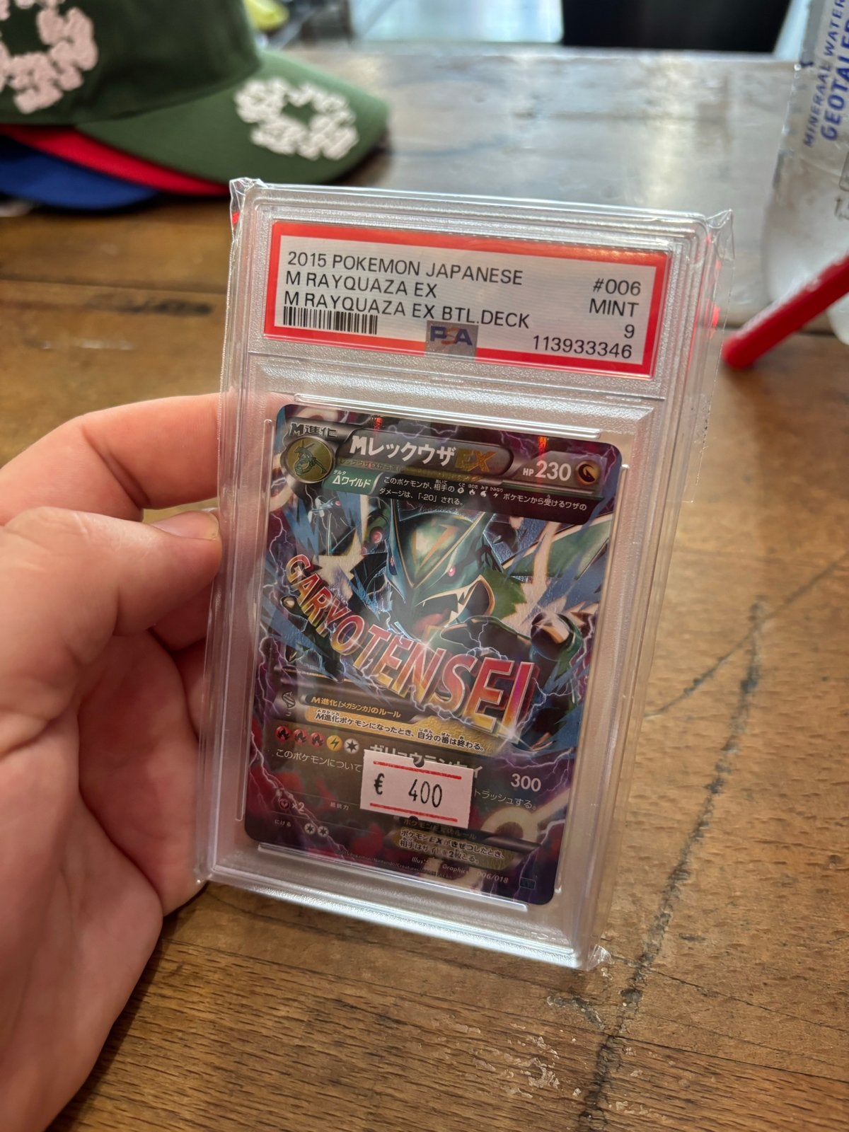 Rayquaza EX M BTL_DECK #006 PSA 9 MINT Japanse Pokémon Kaart, Ophalen of Verzenden, Zo goed als nieuw, Losse kaart