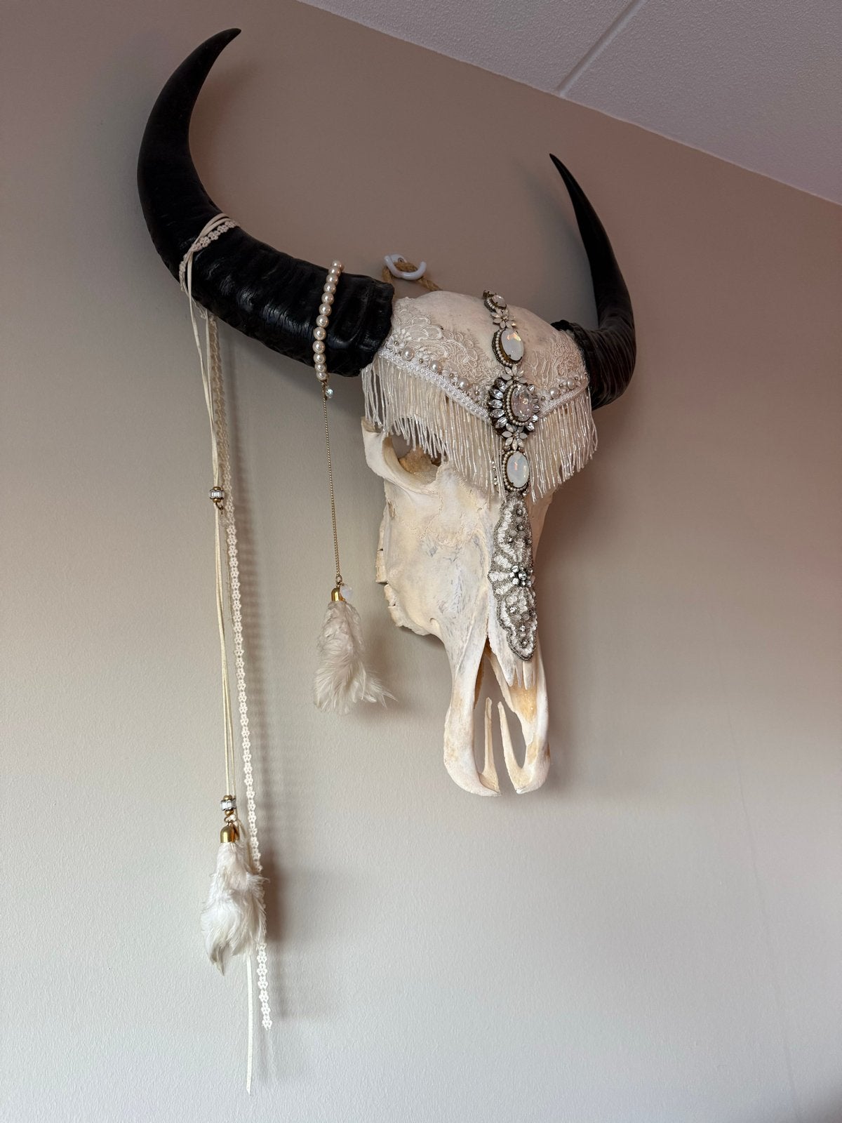 Buffel schedel Godly, Ophalen, Meerkleurig, Boho, Zo goed als nieuw