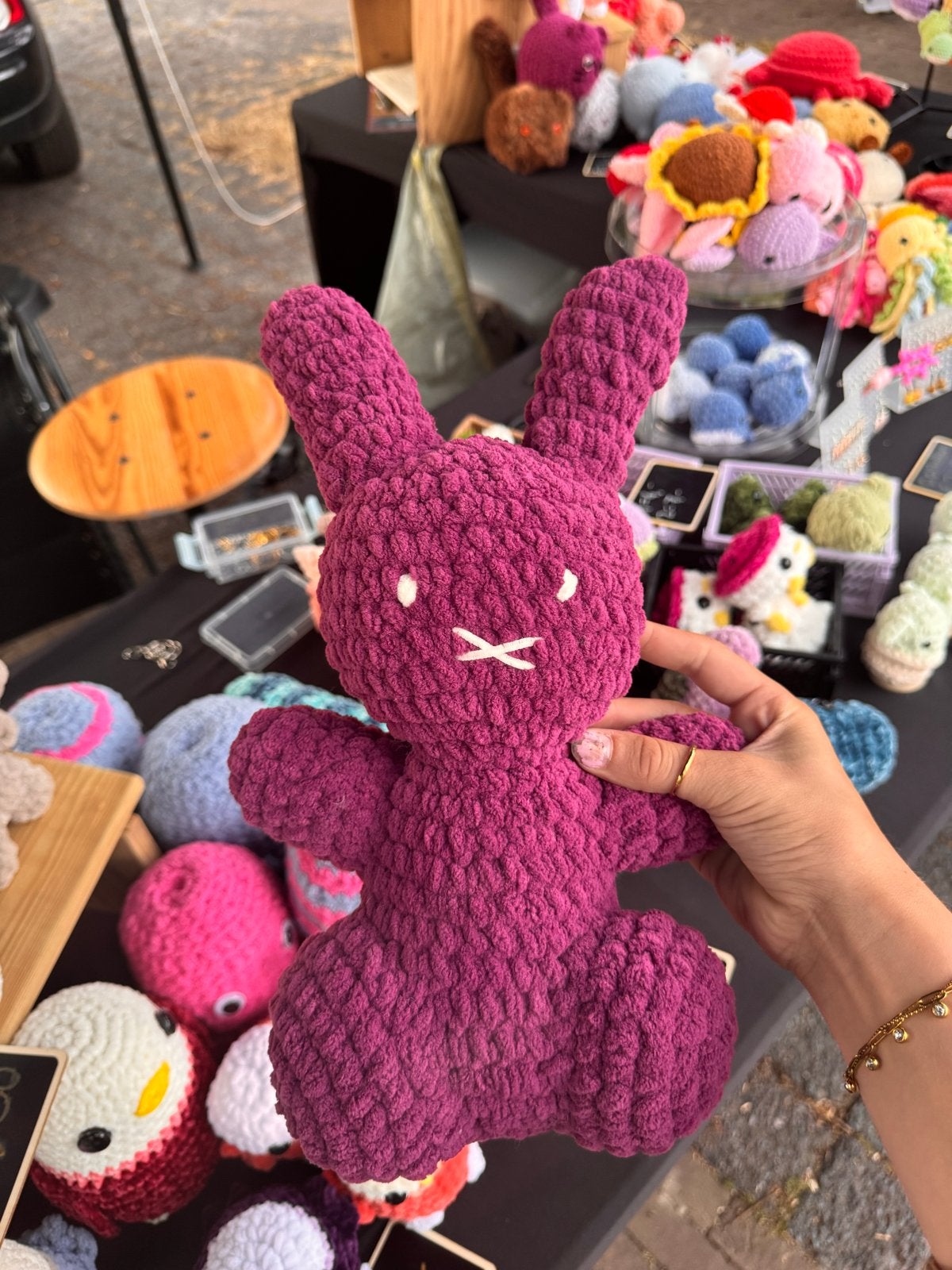 Gehaakte Nijntje knuffel - Paars-roze, Handgemaakt, Nieuw, Meerkleurig, Ophalen of Verzenden