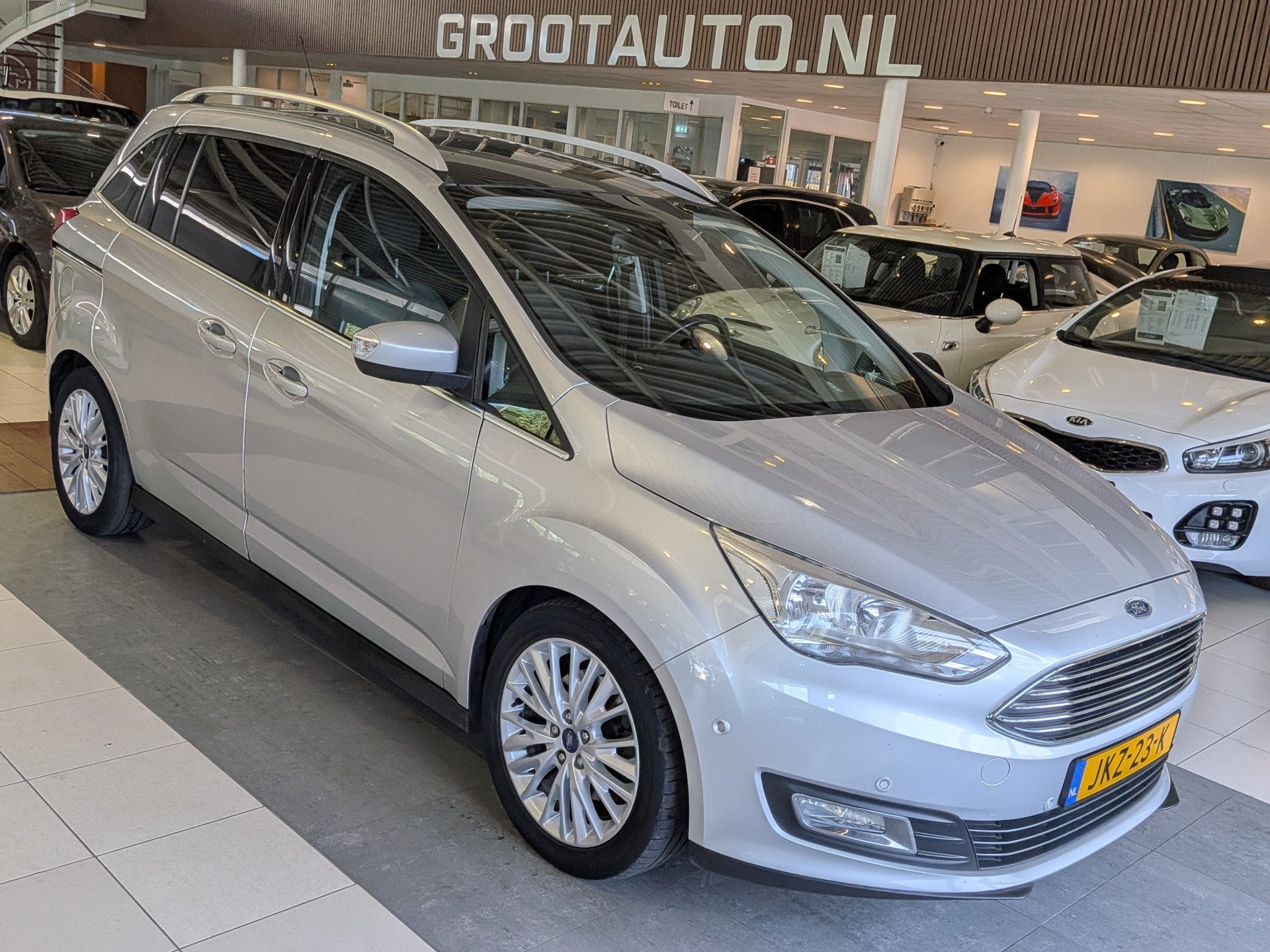 Ford Grand C-Max 1.5 Titanium 7p. 7 Persoons, Trekhaak, Airc, Auto's, Ford, Euro 6, 150 pk, 7 stoelen, Bedrijf