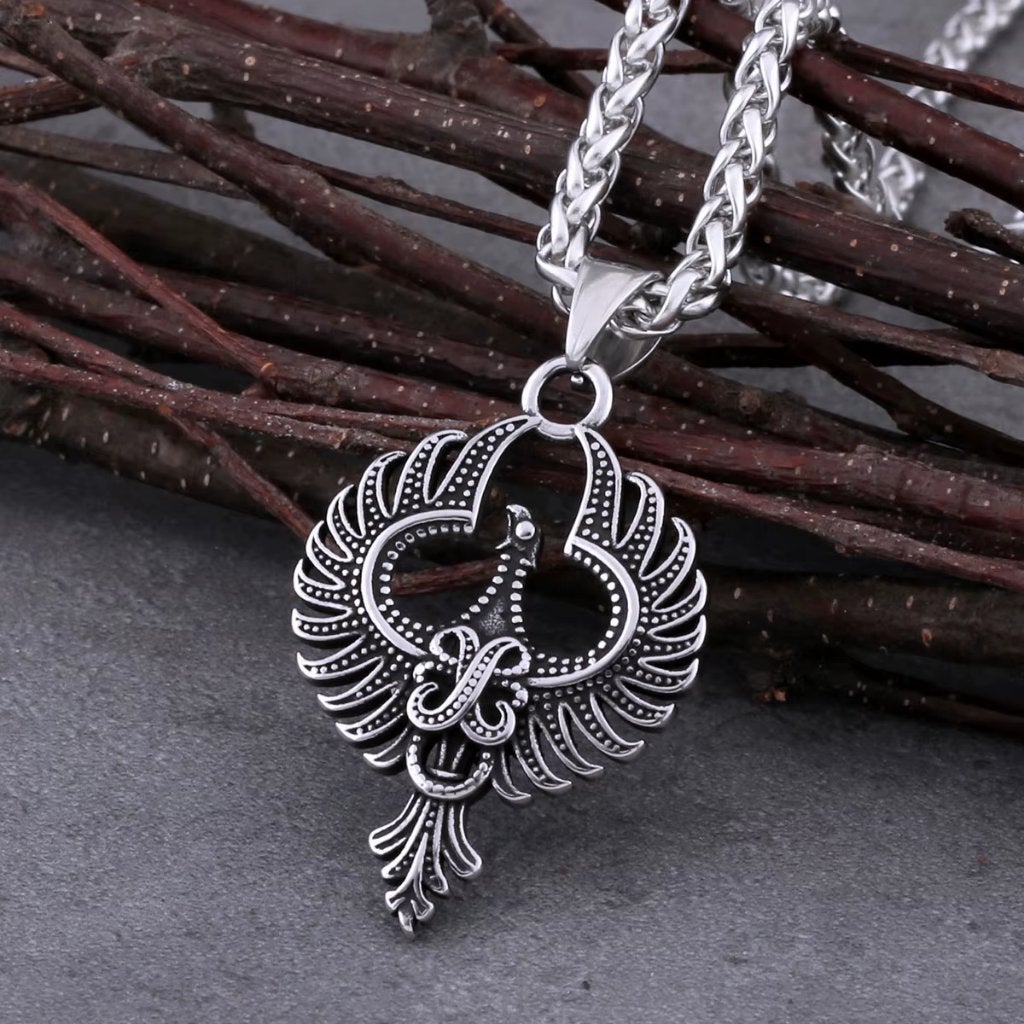 Roestvrij Stalen Feniks Heren Ketting, Verzenden, Nieuw, Zilver, Overige materialen