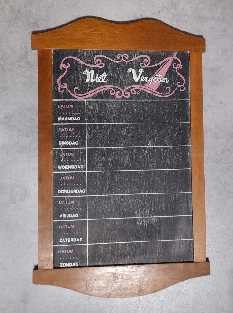 Vintage MEMOBORD / Krijtbord, Huis en Inrichting, Woonaccessoires | Memoborden, Ophalen of Verzenden, Gebruikt, Krijtbord