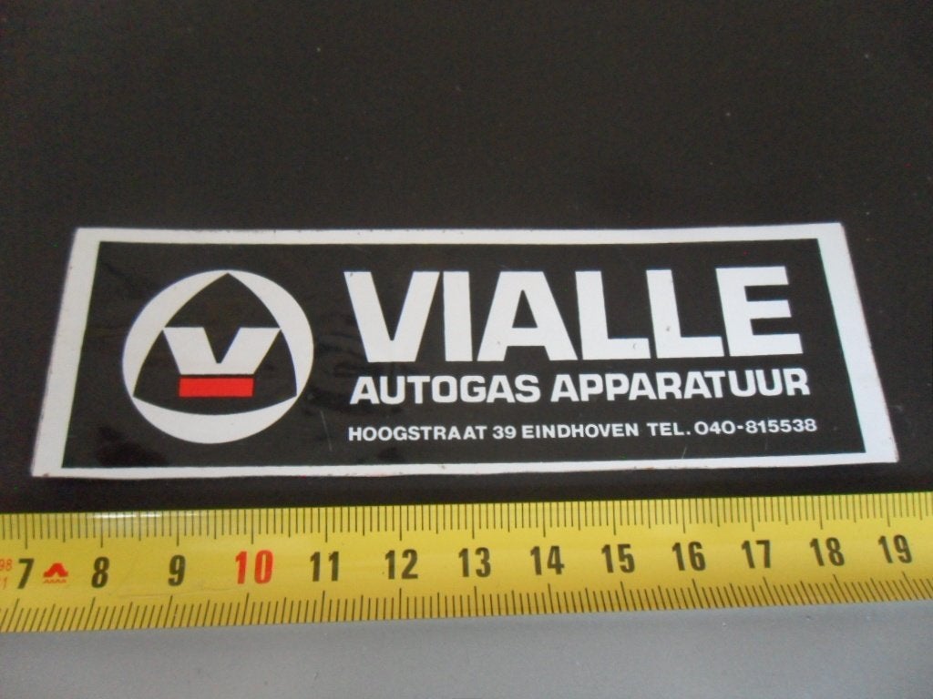 sticker EHV VIALLE Autogas apparatuur Hoogstraat 39 AX197, Ophalen of Verzenden, Zo goed als nieuw