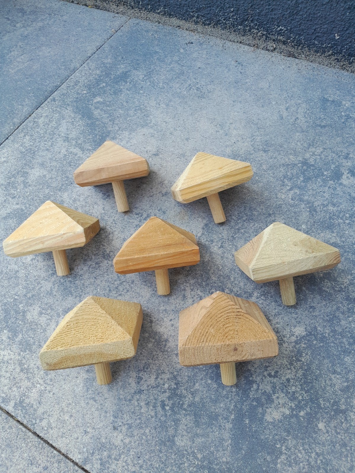 Houten piramide ornamenten voor hekwerk (80x80 mm), Tuin en Terras, Ophalen, Nieuw, Hout, Overige typen