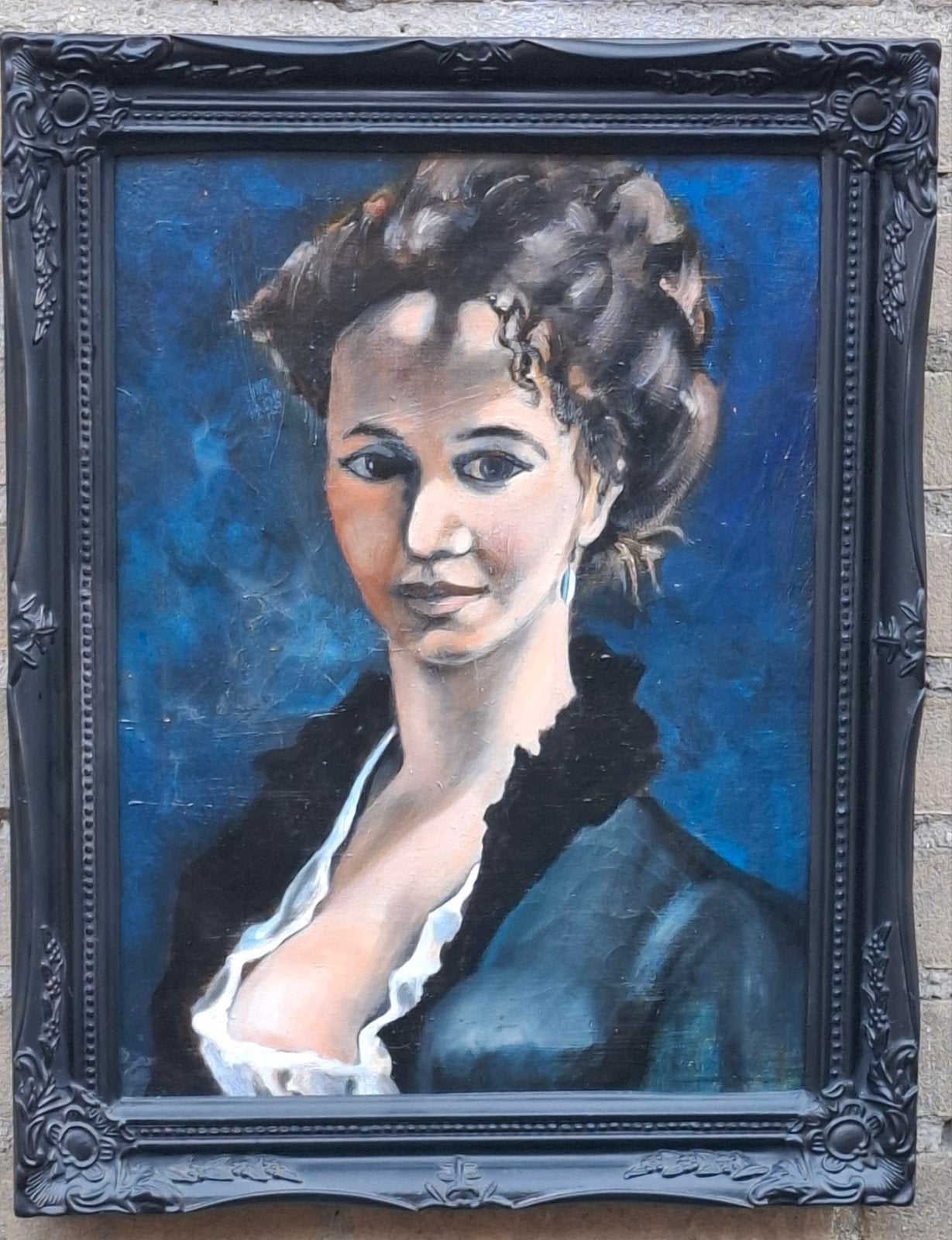 Charmante dame.  Theo Nieuwenhuis? 37/47 cm. Ca 1930., Antiek en Kunst, Kunst | Schilderijen | Klassiek, Ophalen