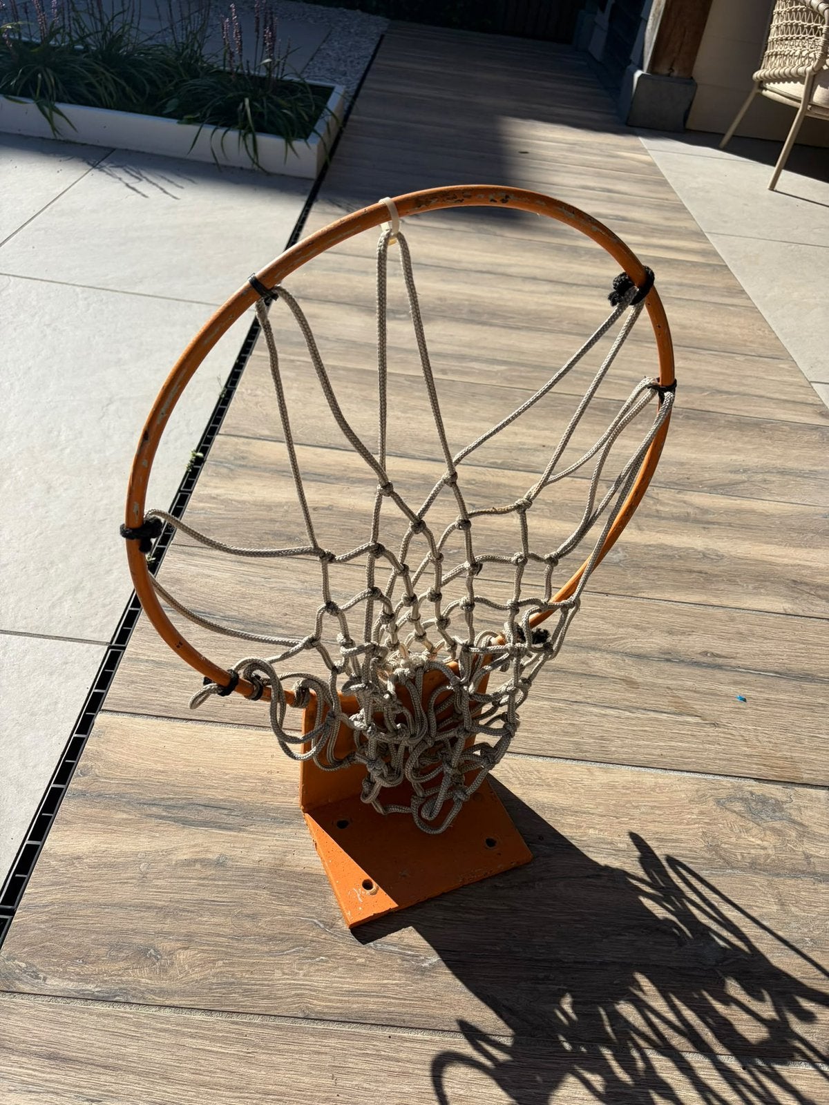 Basketbal metalen ring, Ophalen, Zo goed als nieuw, Ring, Bord of Paal