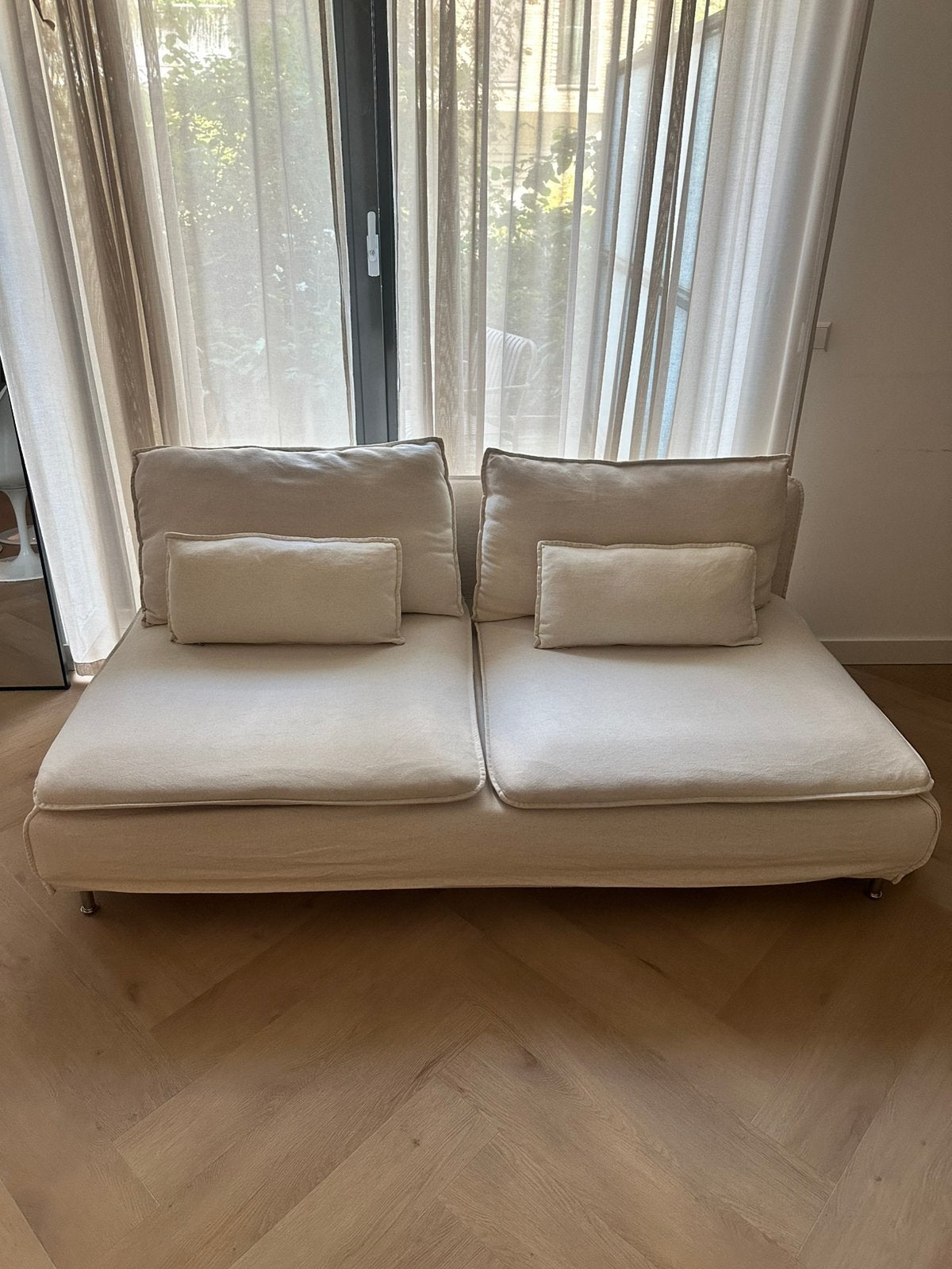 SÖDERHAMN 3-zitsbank, Gransel naturel, Huis en Inrichting, Ophalen, Gebruikt, 150 tot 200 cm, Tweepersoons