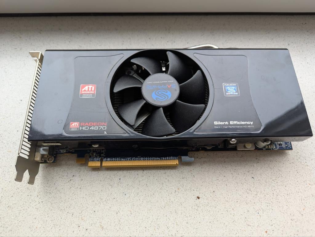 Sapphire Ati Radeon HD4870 1GB, Computers en Software, Videokaarten, Gebruikt, Ophalen of Verzenden, GDDR5, DVI