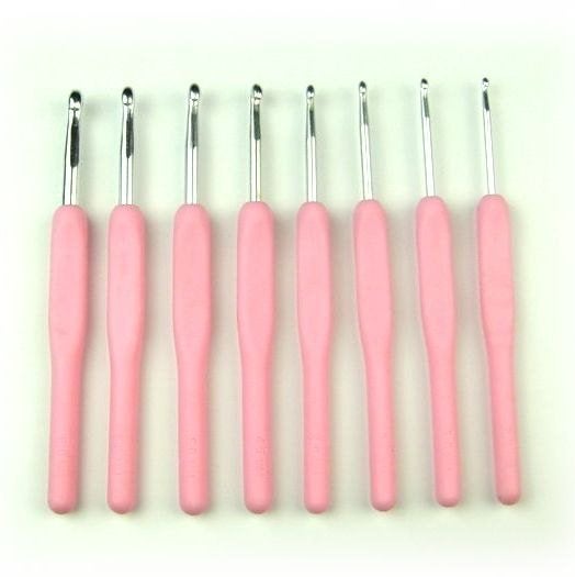 8 Roze Ergonomische Haaknaalden / Naalden Haken Haaknaald, Verzenden, Nieuw, Haken, Naald