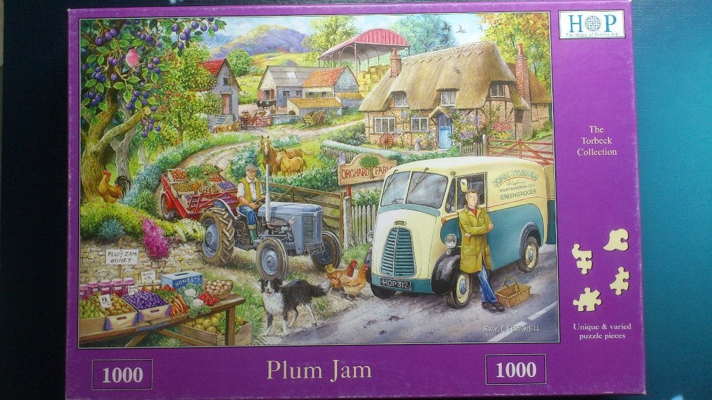 HOP puzzel - Plum Jam - 1000 stukjes Compleet, Ophalen, 500 t/m 1500 stukjes, Zo goed als nieuw, Legpuzzel