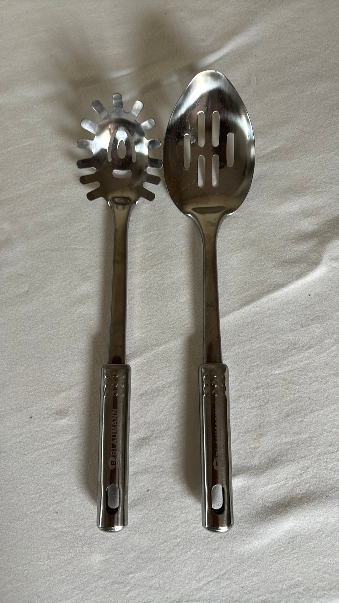 Set Blaumann pasta opschep lepels, Ophalen of Verzenden, Zo goed als nieuw, Rvs of Chroom