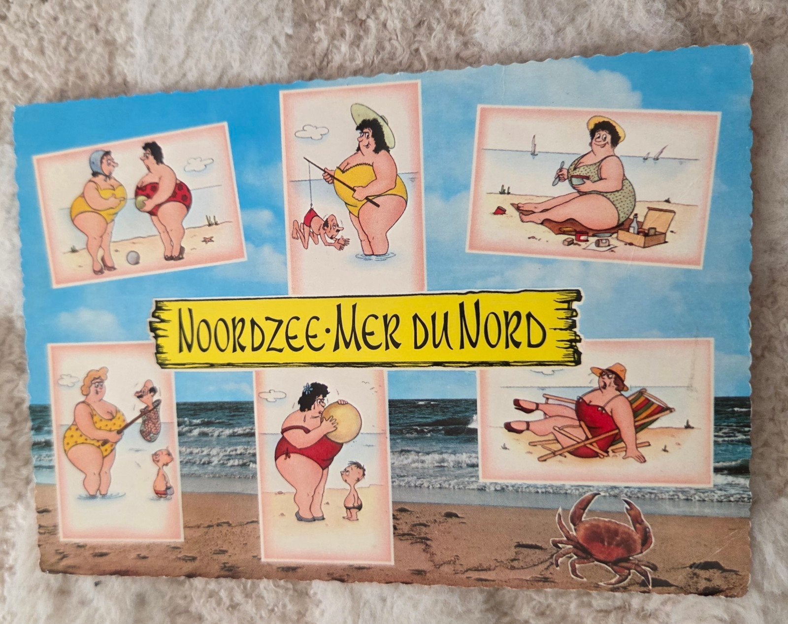 Vintage Ansichtkaart Noordzee - Mer du Nord - Humoristisch, Verzenden, 1960 tot 1980, Gelopen, Overige thema's