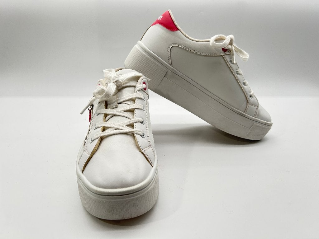 Mtng, maat 41 super leuke wit roze sneakers., Kleding | Dames, Verzenden, MTNG, Wit, Sneakers of Gympen