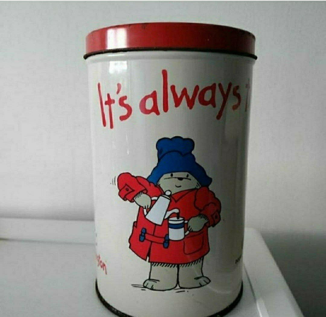 Koffieblik,Beertje Paddington,Douwe Egberts,DE,Vintage,blik, Verzamelen, Ophalen of Verzenden, Gebruikt, Koffie, Douwe Egberts