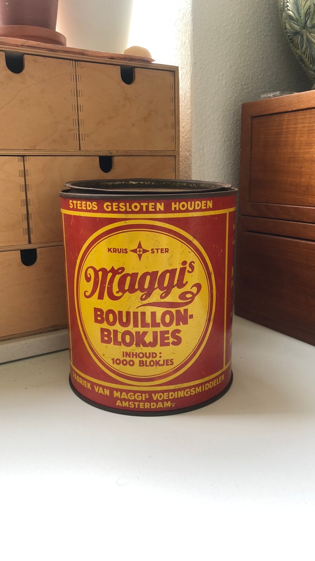 Vintage groot Maggi bouillon blokjes blik, Verzamelen, Blikken, Ophalen of Verzenden, Gebruikt, Overige, Overige merken