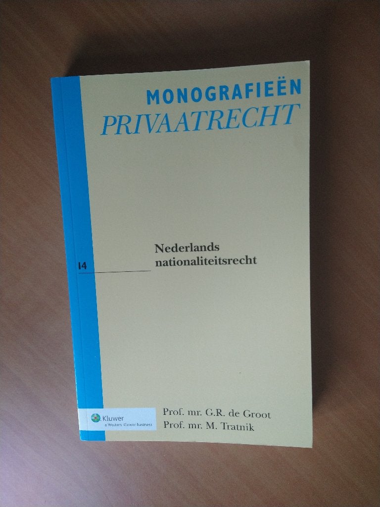 Nederlands nationaliteitsrecht. Groot, G.R. de; Tratnik, M., Ophalen of Verzenden, Zo goed als nieuw, Sociale wetenschap