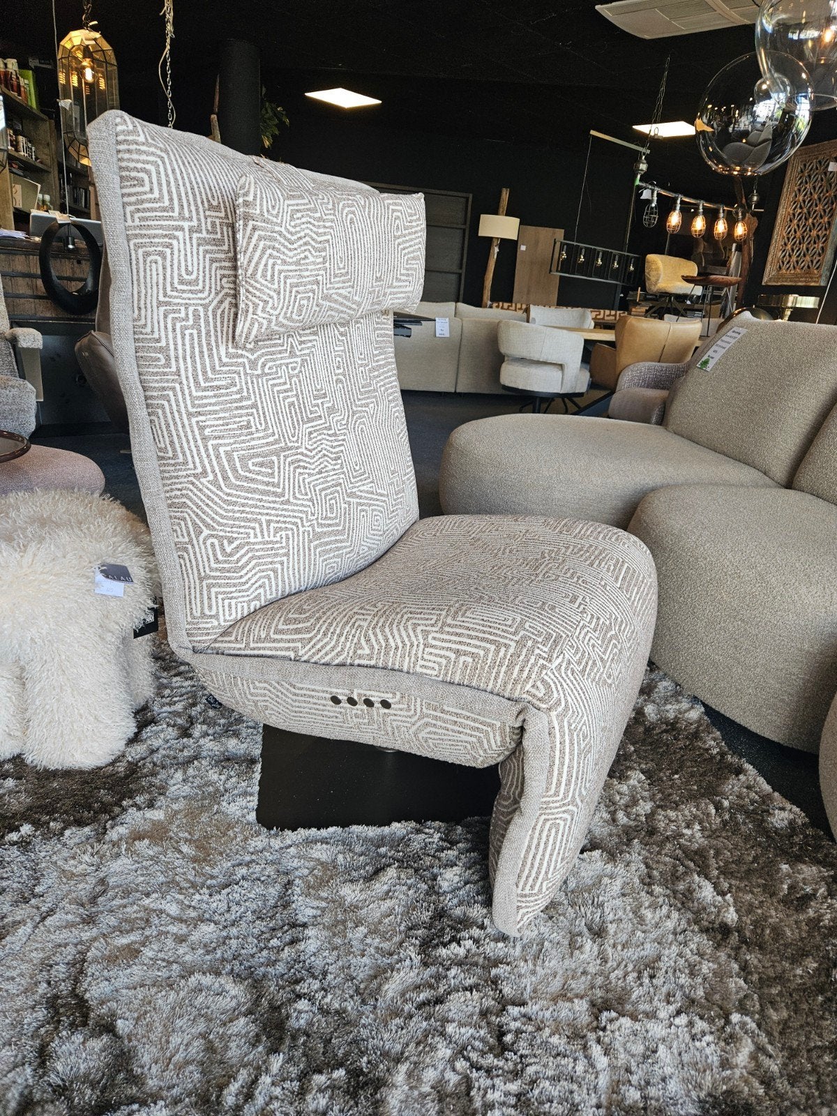 Relaxfauteuil INDI chill-line  met bies, Verzenden, Nieuw, Stof, 50 tot 75 cm
