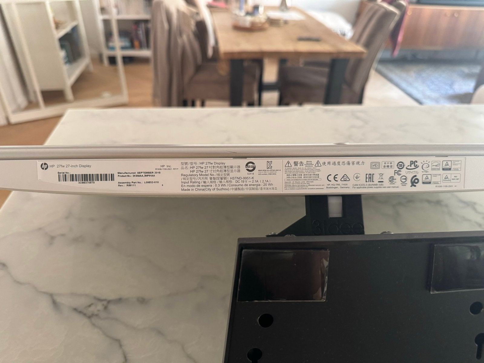 HP 27fw 27 inch Full HD IPS Monitor, Computers en Software, Monitoren, Zo goed als nieuw, 60 Hz of minder, HDMI, Kantelbaar, IPS