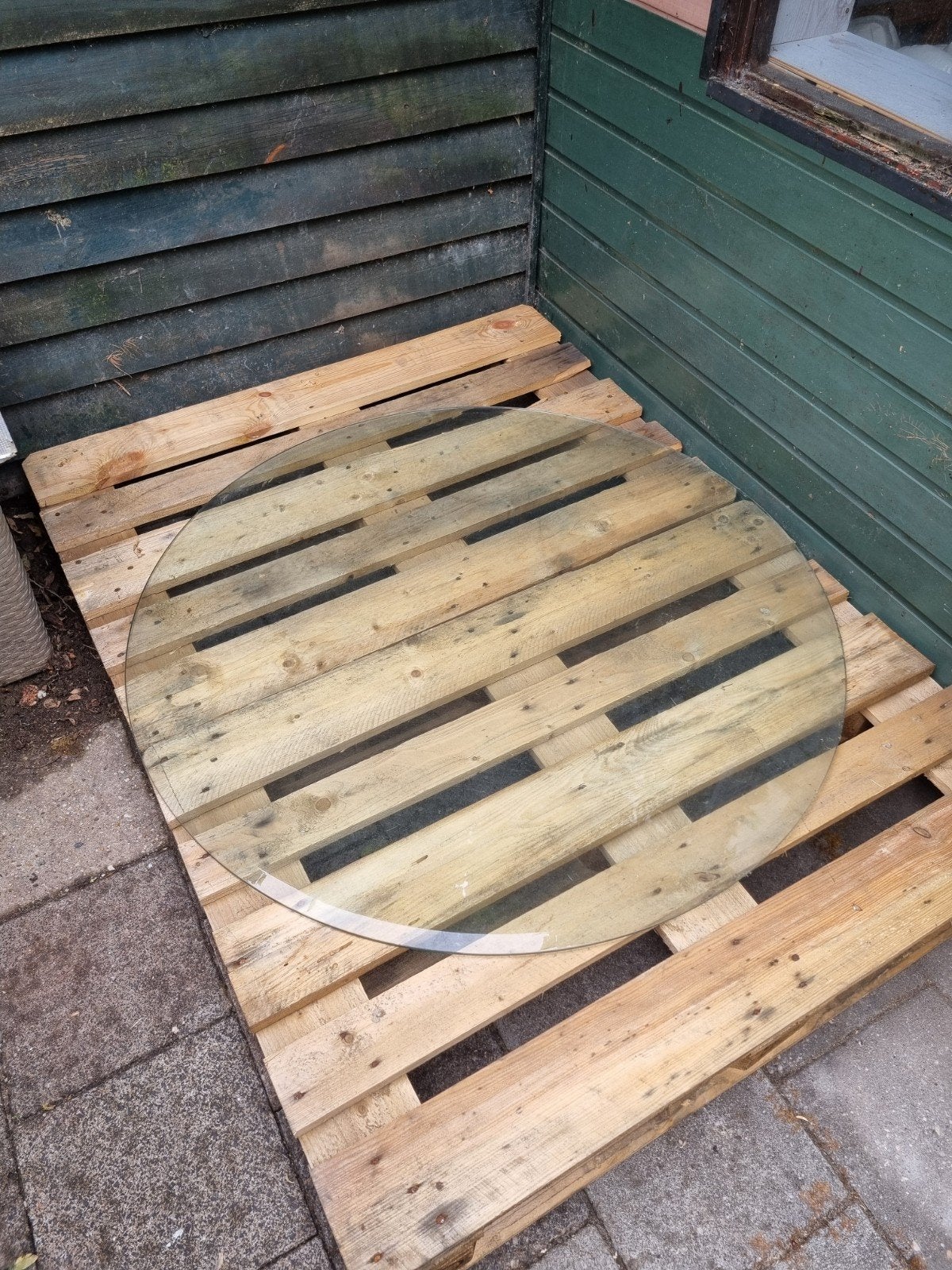 Tafelblad glas 120 cm, Ophalen, Rond, Vier personen, 100 tot 150 cm
