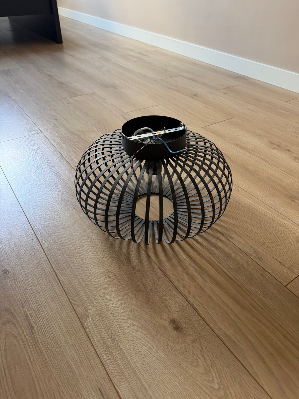 Zwarte metalen plafondlamp, Overige merken, Zwart, E27 (groot), Zo goed als nieuw