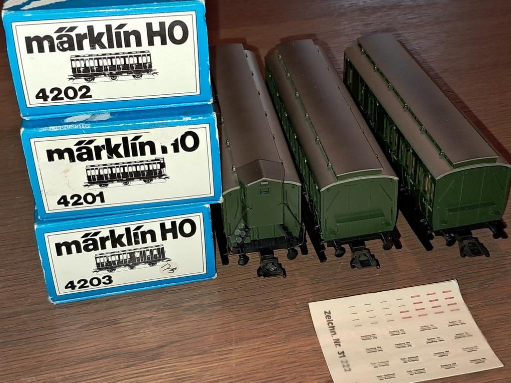 MARKLIN 4201.  4202.  4203  COPERIJTUIG 2 KL DB, Wisselstroom, Ophalen of Verzenden, Märklin, Nieuw