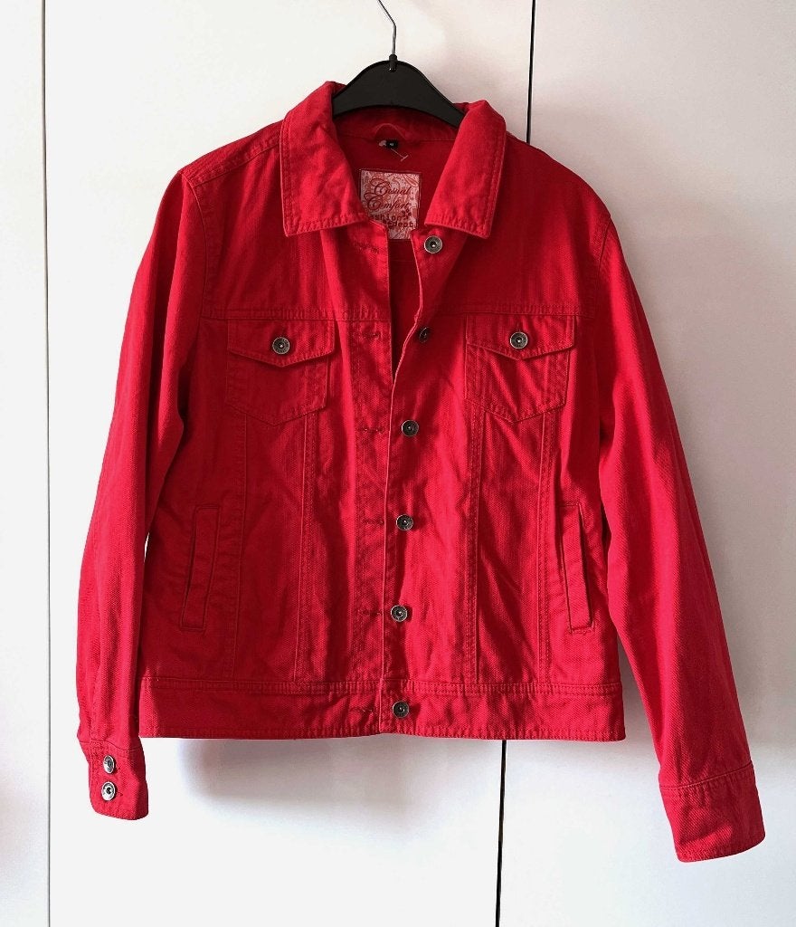 🌻Vlot rood jasje van Fasion Dept 42, Verzenden, Maat 42/44 (L), Zo goed als nieuw, Jasje