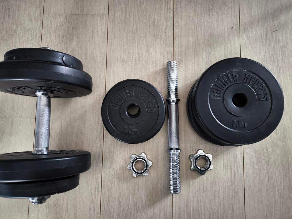 Dumbbell set met schijven - Gorilla Sports, Ophalen of Verzenden