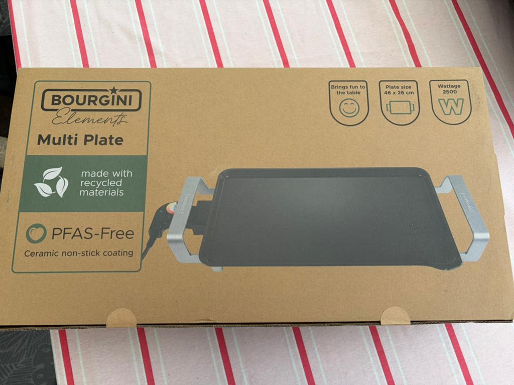 Bourgini Elements Multi Plate – Nieuw in doos!, Witgoed en Apparatuur, Grillplaten, Nieuw, Tafelgrill, Ophalen of Verzenden