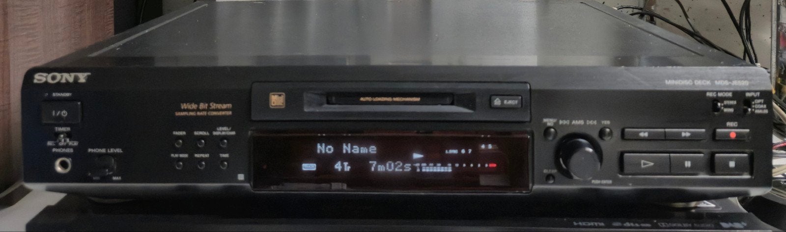 Sony MDS-JE520 minidisc speler zwart, Ophalen of Verzenden, Minidisc-recorder