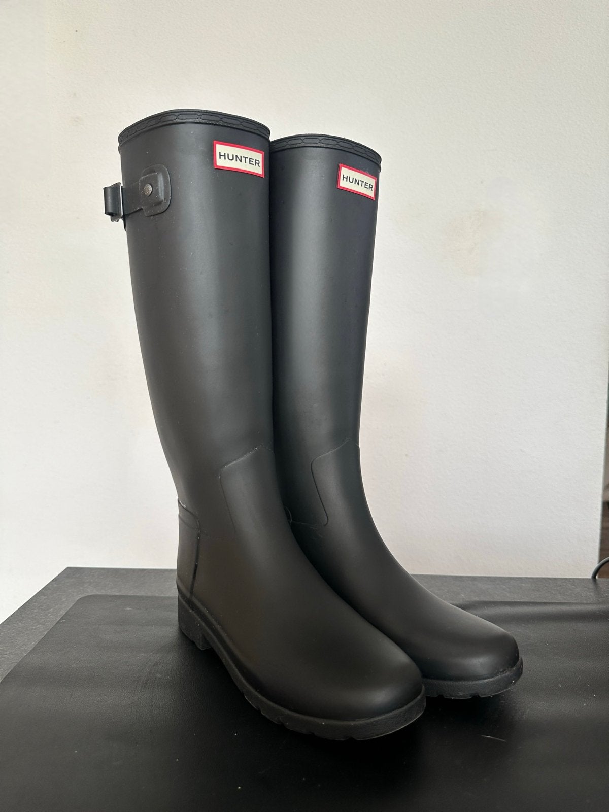 Hunter Regenlaarzen - Maat 38, Kleding | Dames, Schoenen, Ophalen of Verzenden, Zo goed als nieuw, Zwart, Regenlaarzen