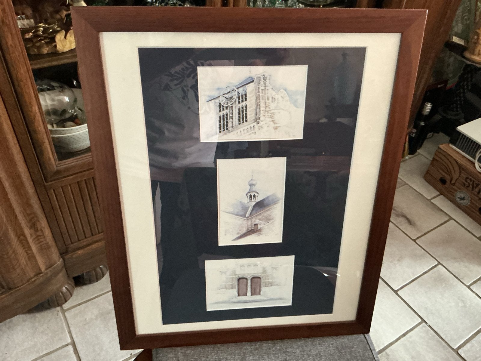 Ingelijste kunstprint van architectonische details, Ophalen of Verzenden
