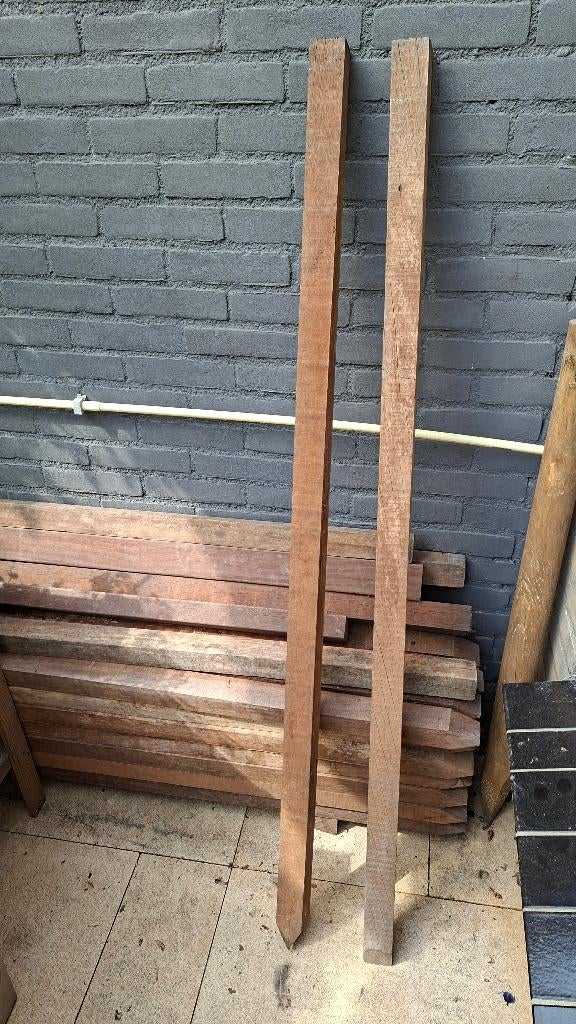 Hardhout 50x50x1500, Ophalen, Palen, Nieuw, Hardhout