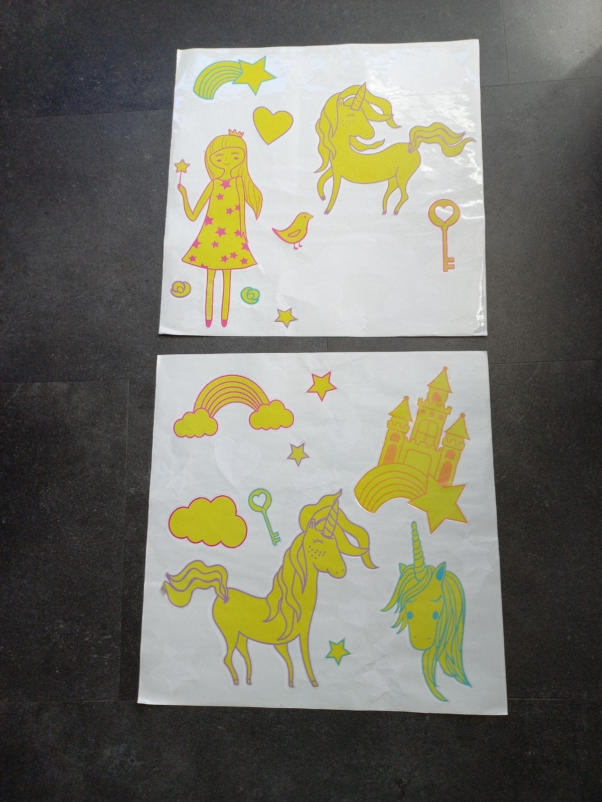 Glow in the dark eenhoorn en prinses muurstickers, Ophalen of Verzenden, Nieuw, Overige typen