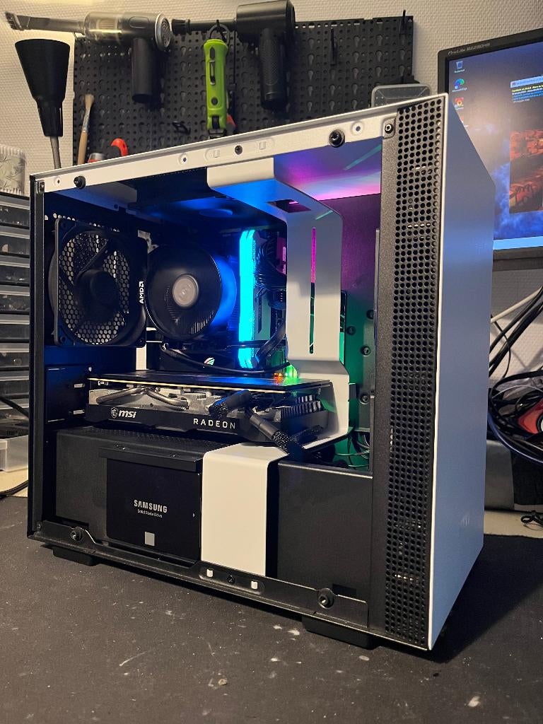 Game pc Ryzen 5 2600X, RX 5700 XT 8GB, 16gb RAM, 500GB SSD, Zelfgebouwde PC, Virtual Reality, Zo goed als nieuw, SSD