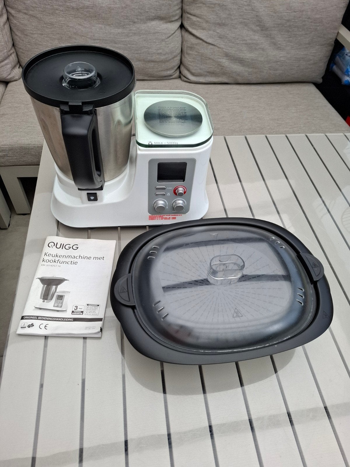 Quigg Keukenmachine met kookfunctie - Zo goed als nieuw, 2 tot 3 liter, Ophalen, Zo goed als nieuw, 3 snelheden of meer