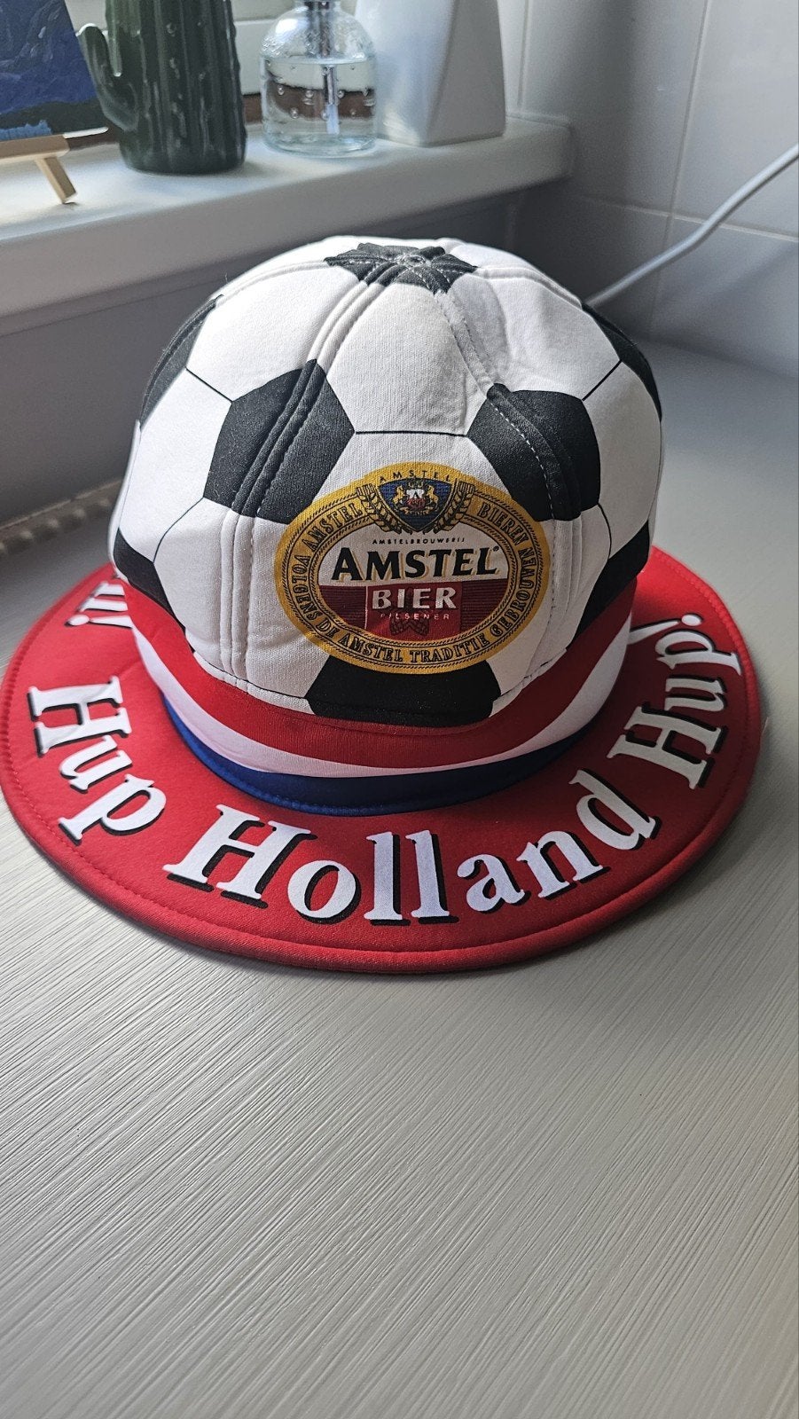 Amstel Bier Voetbal Hoed - Hip Holland Hup, Ophalen of Verzenden, Gedragen