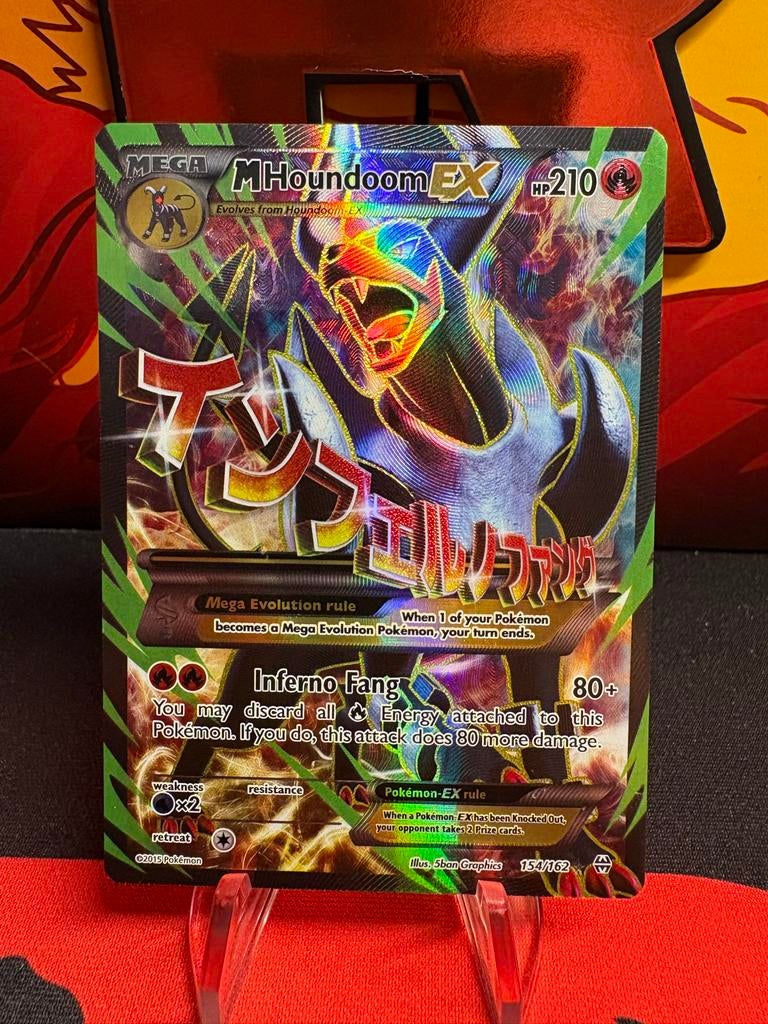 Pokémon M Houndoom EX 154/162 Foil Kaart, Ophalen of Verzenden, Zo goed als nieuw, Losse kaart, Foil
