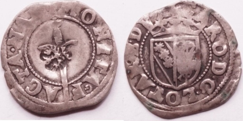 Dubbele denier 1545 tot 1608, Lotharingen, Karel III, Verzenden, Overige landen, Losse munt, Zilver
