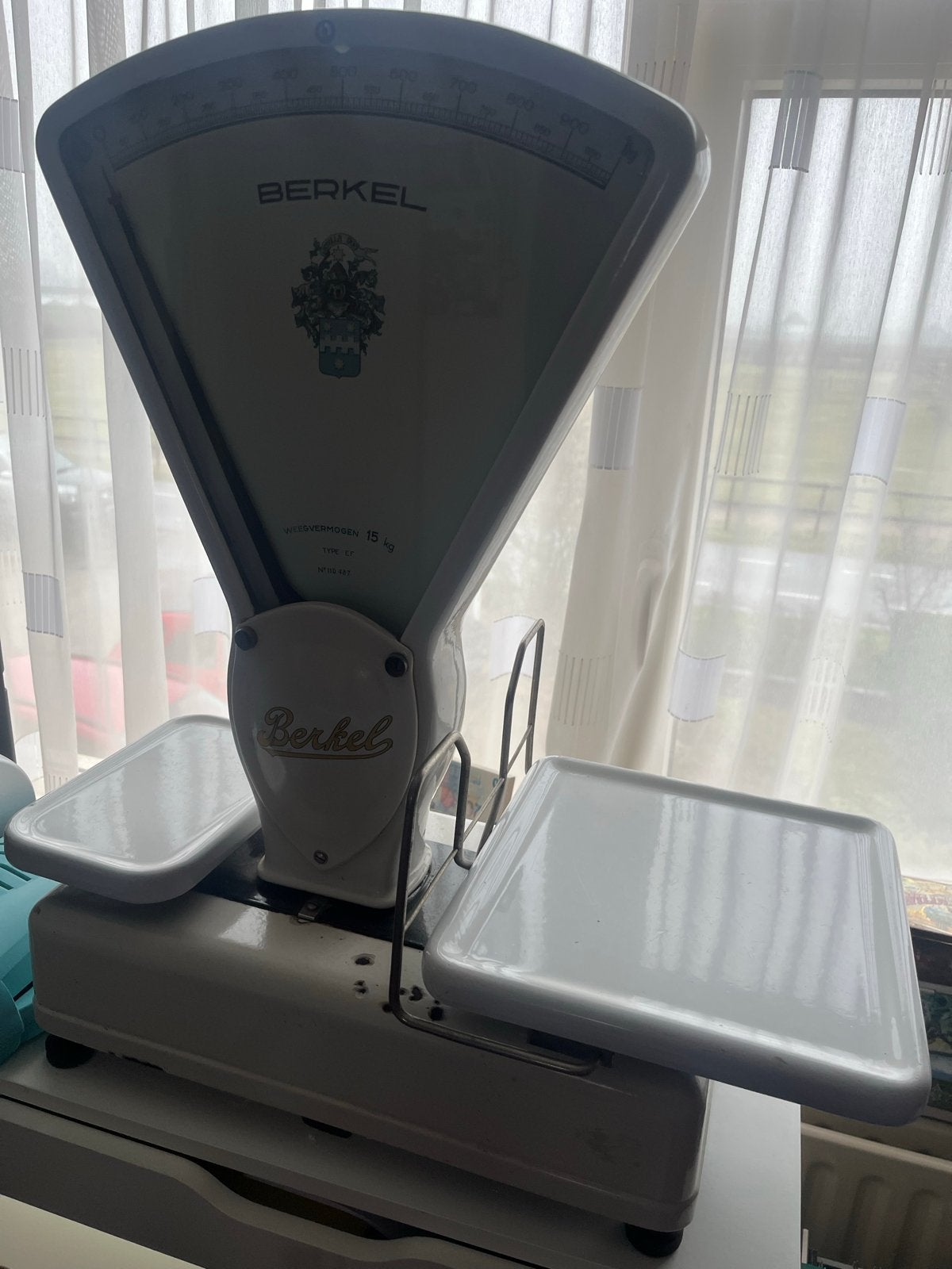 Decoratieve Berkel weegschaal - Type EF, 15 kg, Ophalen, Gebruikt, Overige typen, Minder dan 50 kg