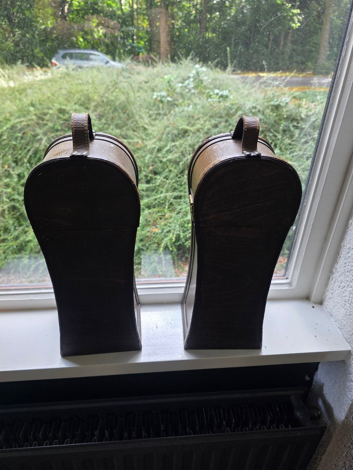 Set van 2 Vintage Houten Flessenhouders, Ophalen of Verzenden