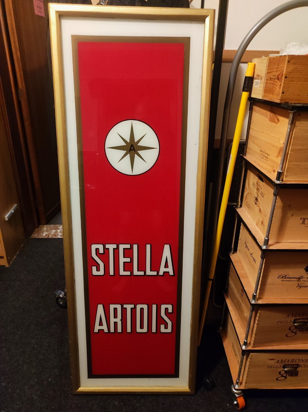 Vintage Stella Artois Lichtreclame / Reclamebord, Ophalen, Nieuw, Reclamebord, Plaat of Schild