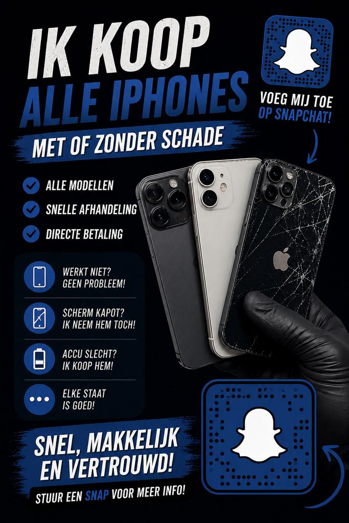 GEZOCHT ALLE IPHONES!, Telecommunicatie, Mobiele telefoons | Apple iPhone, Ophalen, Zo goed als nieuw, Zwart, 64 GB