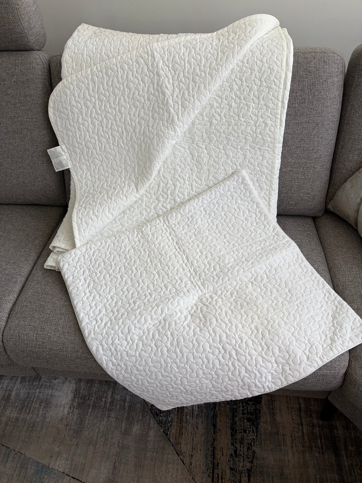 IKEA ALINA Plaid met kussensloop - Wit, 180x280/65x65 cm, Inclusief binnenkussen, Wit, IKEA, Vierkant
