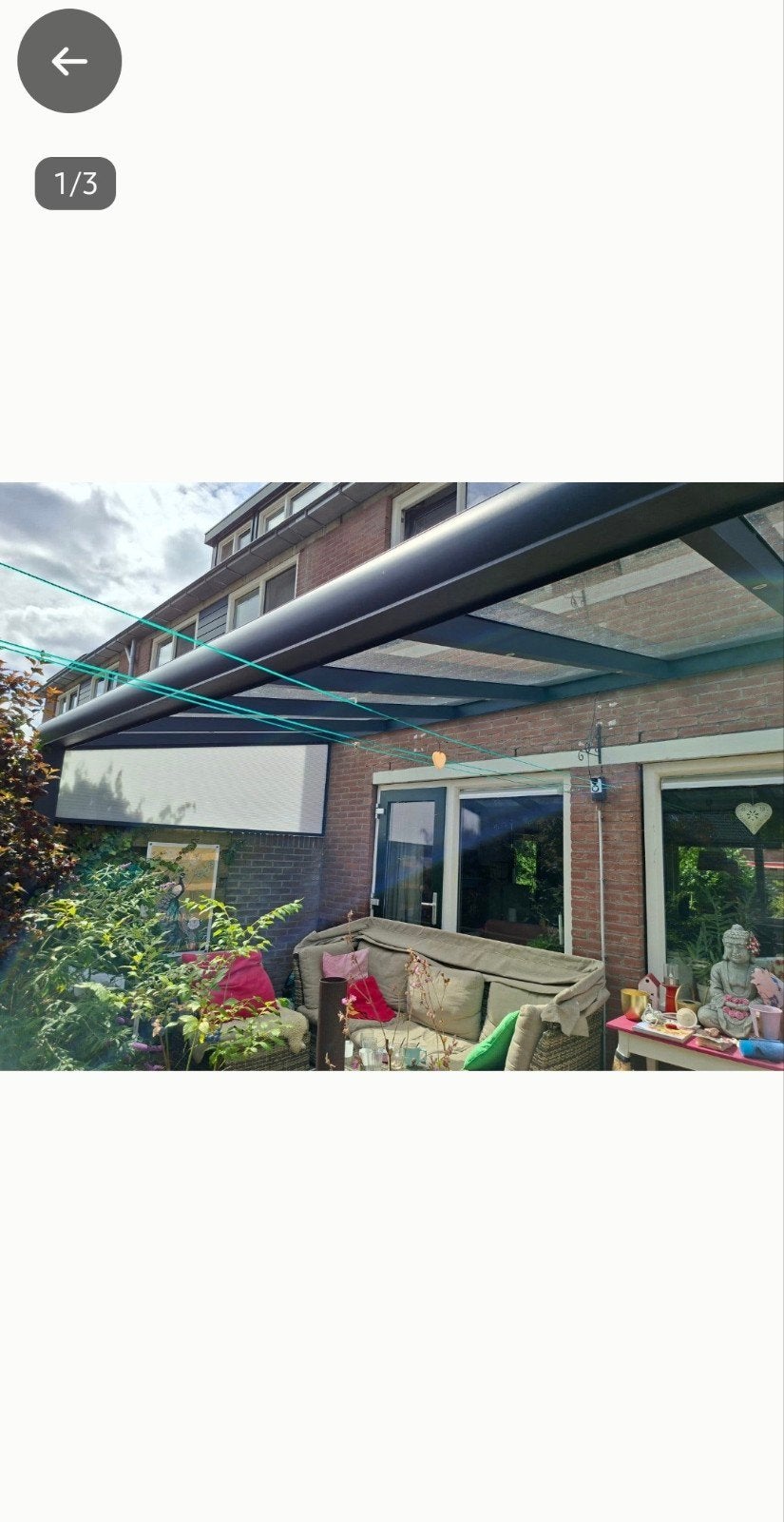 Moderne antraciet glazen overkapping met verlichting, Ophalen, Zo goed als nieuw, Veranda
