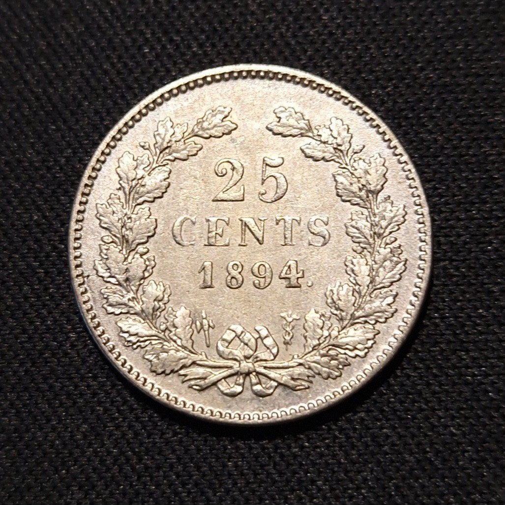 25 cent 1894, Verzenden, Zilver, 25 cent, Koningin Wilhelmina