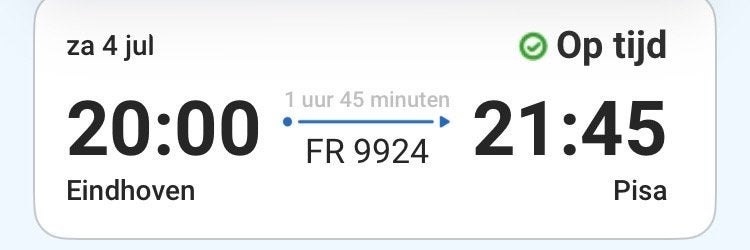 Vliegtickets Ryanair Eindhoven - Pisa, Twee personen, Vliegtuig, Met bestemming of datum
