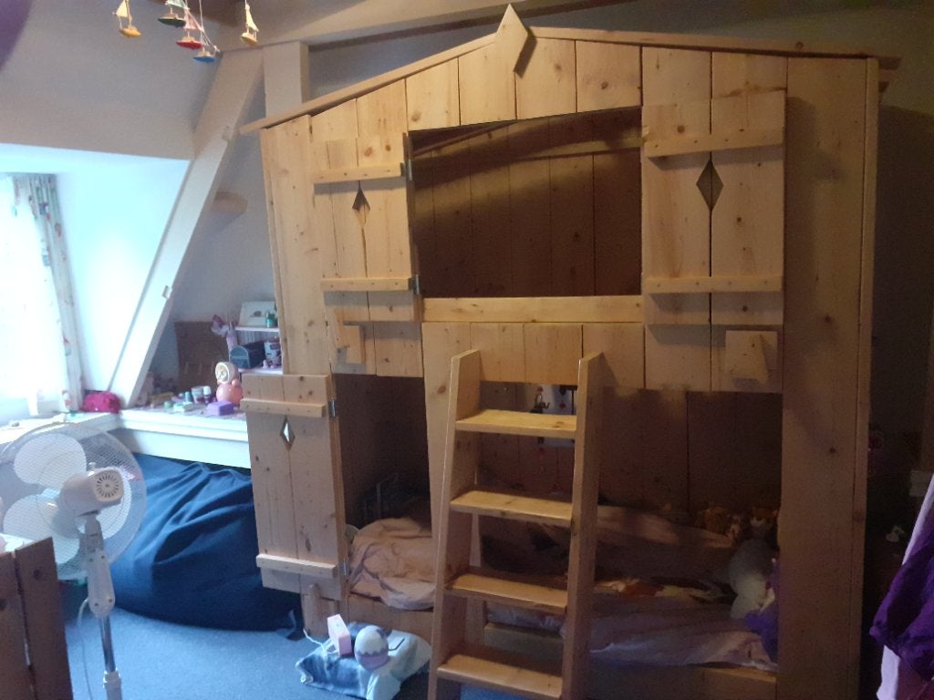 Stapelbed, Ophalen, 210 cm, Tweepersoons, 180 tot 200 cm