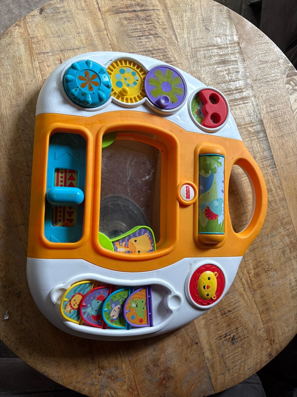 Fisher-Price Baby Speelpaneel met Geluid en Draaiende Onderd, Ophalen, Gebruikt, Overige typen, Met geluid
